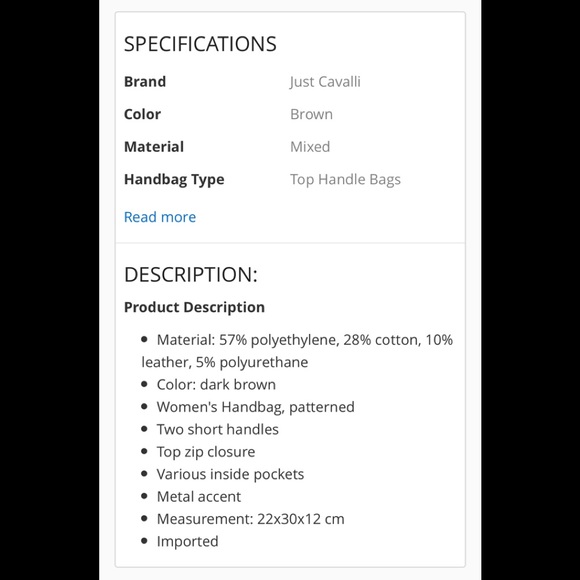 Just Cavalli NWT Satchel - Picture 7 of 7